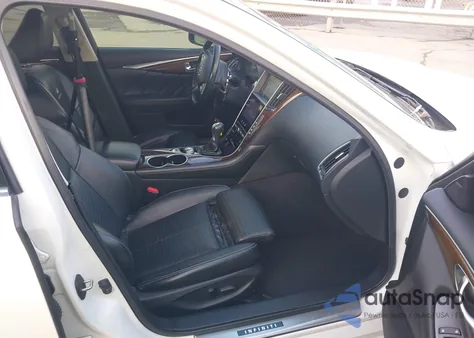 2014 Infiniti Q50 Hybrid Sport из США, поврежденный, VIN JN1AV7AR9EM701621